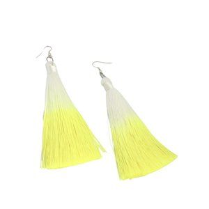 Ombre Luminous Yellow Fringe Earrings